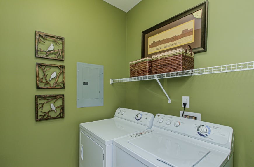 Laundry room in a Noblesville townhome.